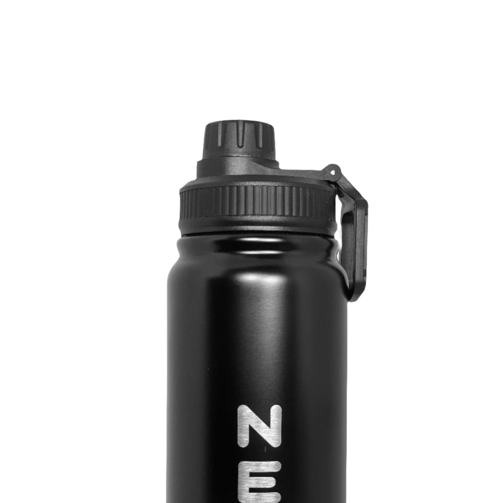 Leakproof black stainless steel bottle – 800ml capacity
