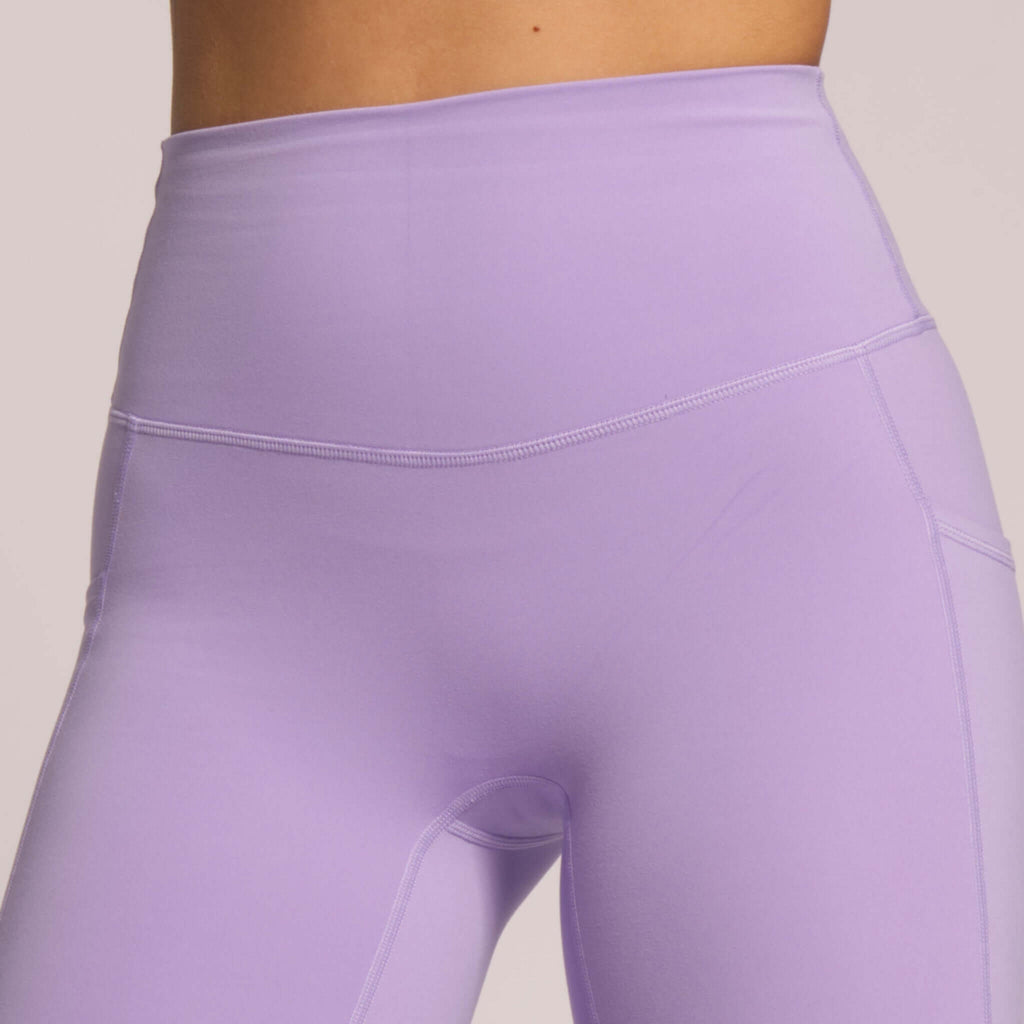 Soft lilac workout leggings with high waistband