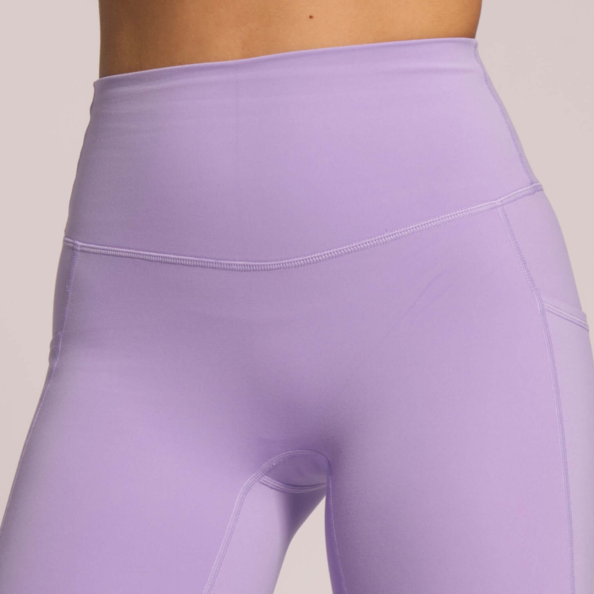 Soft lilac workout leggings with high waistband