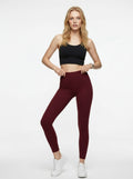 Maroon compression leggings for gym training, Pilates and running sessions