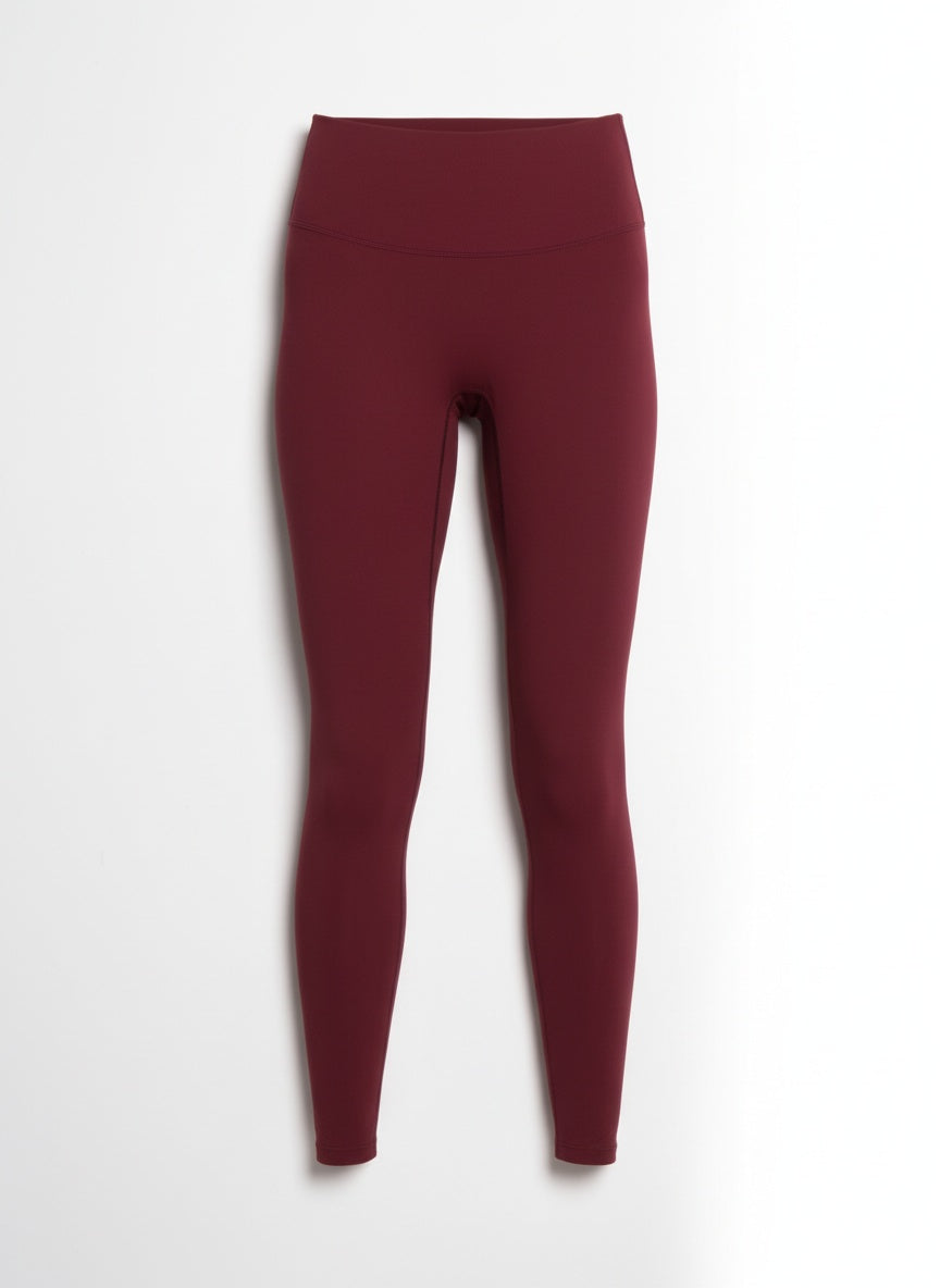SkinHug High-Waisted Leggings-Maroon