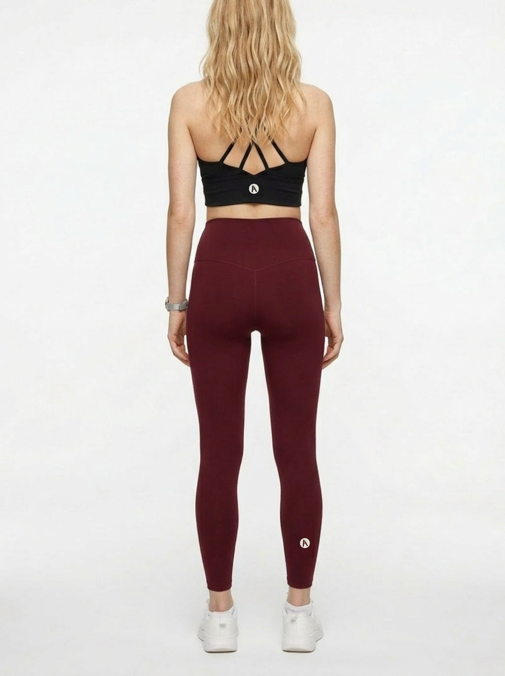 SkinHug High-Waisted Leggings-Maroon