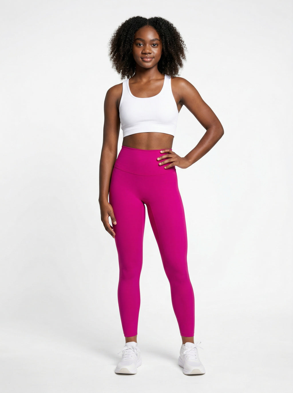 Pink high waisted gym leggings for running, Pilates and everyday wear
