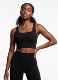 Black sports bra for gym workouts, running and everyday activewear


